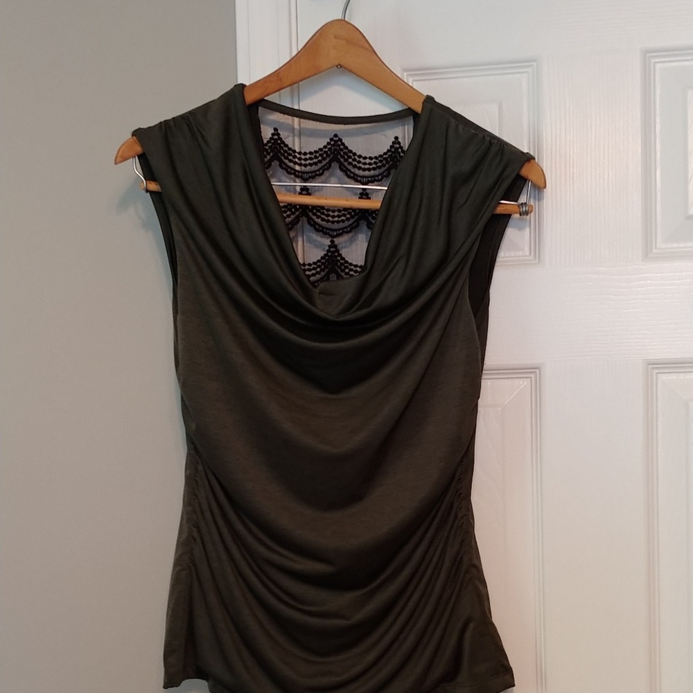 Dark green polyester top
